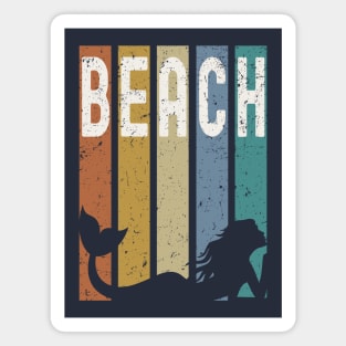 Retro Mermaid Beach Magnet